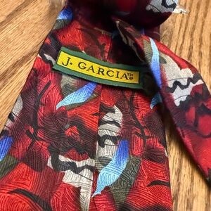 J. Garcia Vibrant Red and Blue Tie